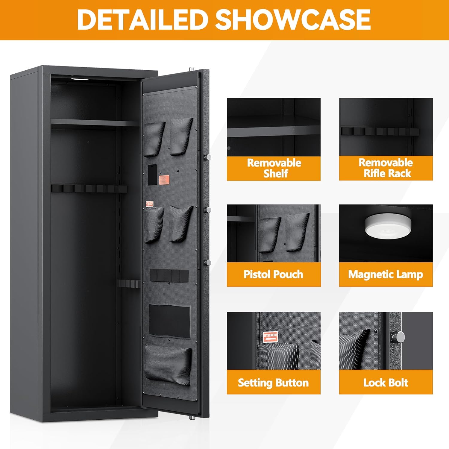 10-12 Gun Safe with Removable Shelf and Gun Rack O69826