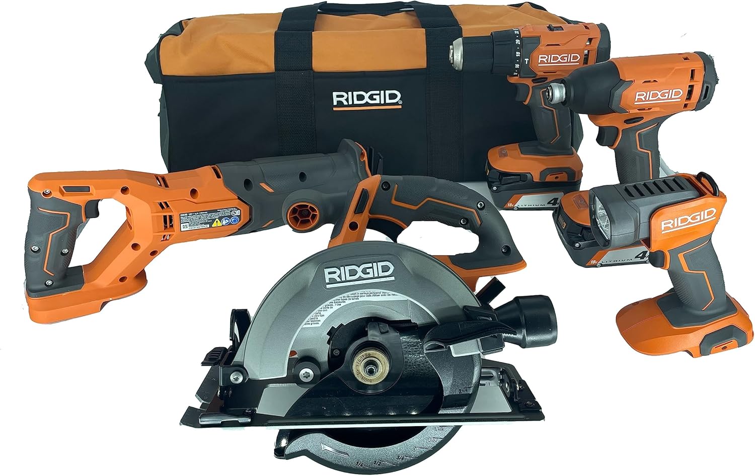 18V Lithium-Ion Cordless 5-Tool Kit with 4.0 Ah Batteries and Charger W211