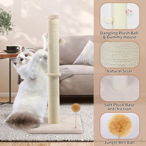 Gray 36 inch Cat Scratching Post with Sisal Rope N79246