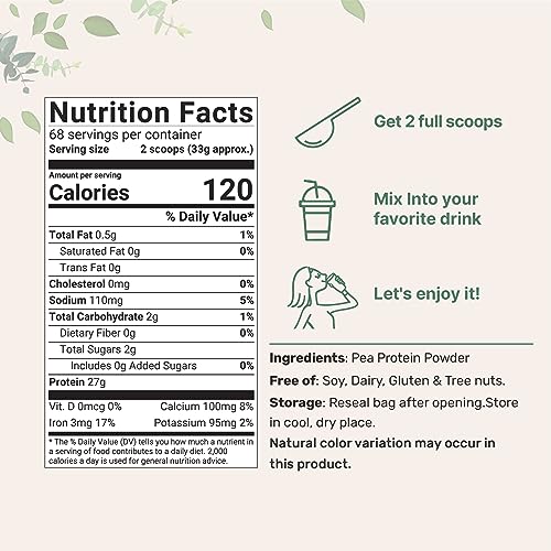 5 Pounds Unflavored Pea Protein Powder H4705