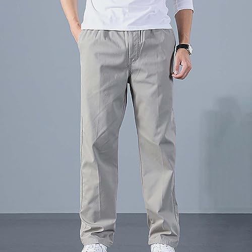 Men's Drawstring Waist Cargo Pants Sweatpants with Zipper Pockets Heavyweight Joggers M72528