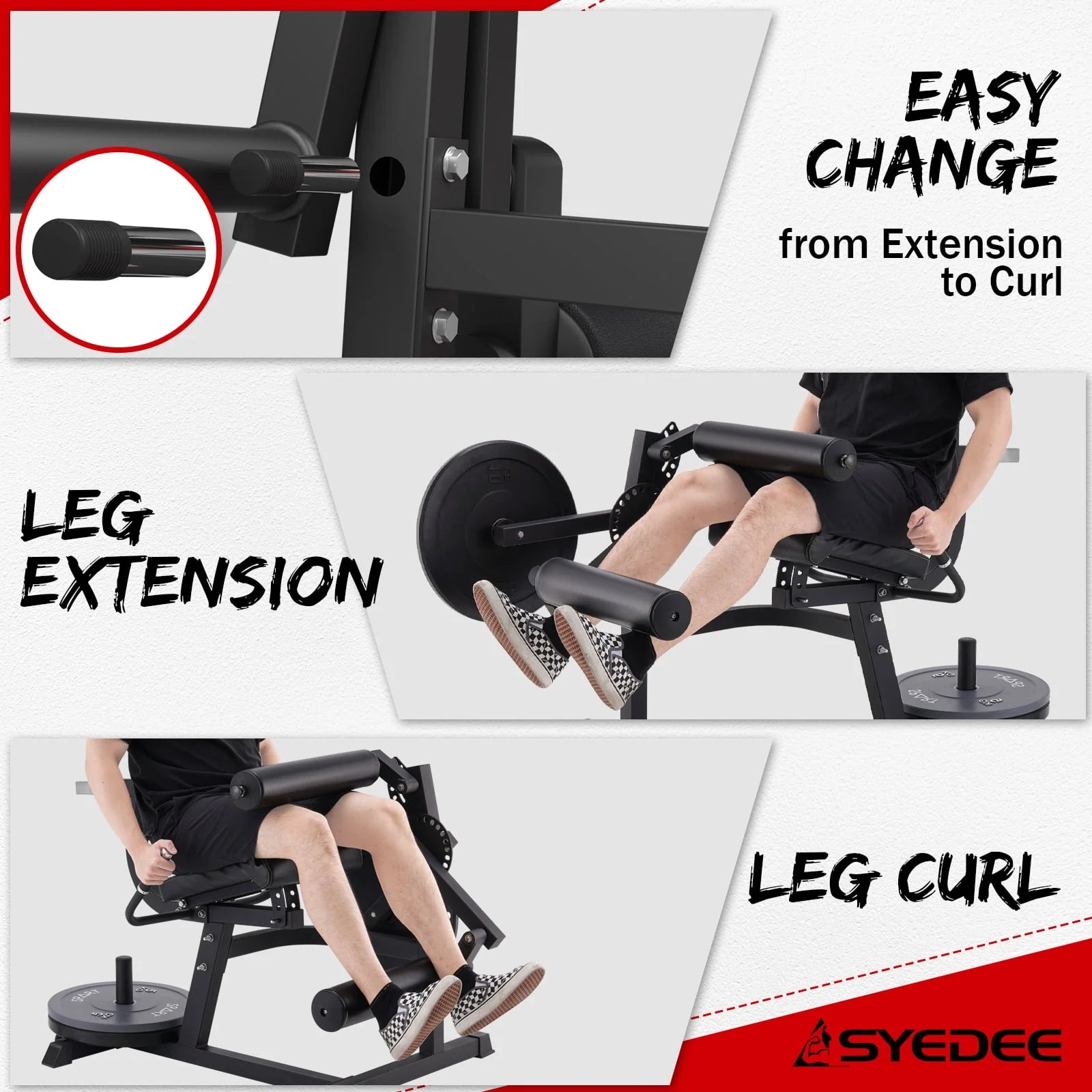 Adjustable Leg Extension and Curl Machine W698