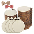 50PCS 4-Inch Unfinished Pre-Drilled Wood Slices Circles Z114820