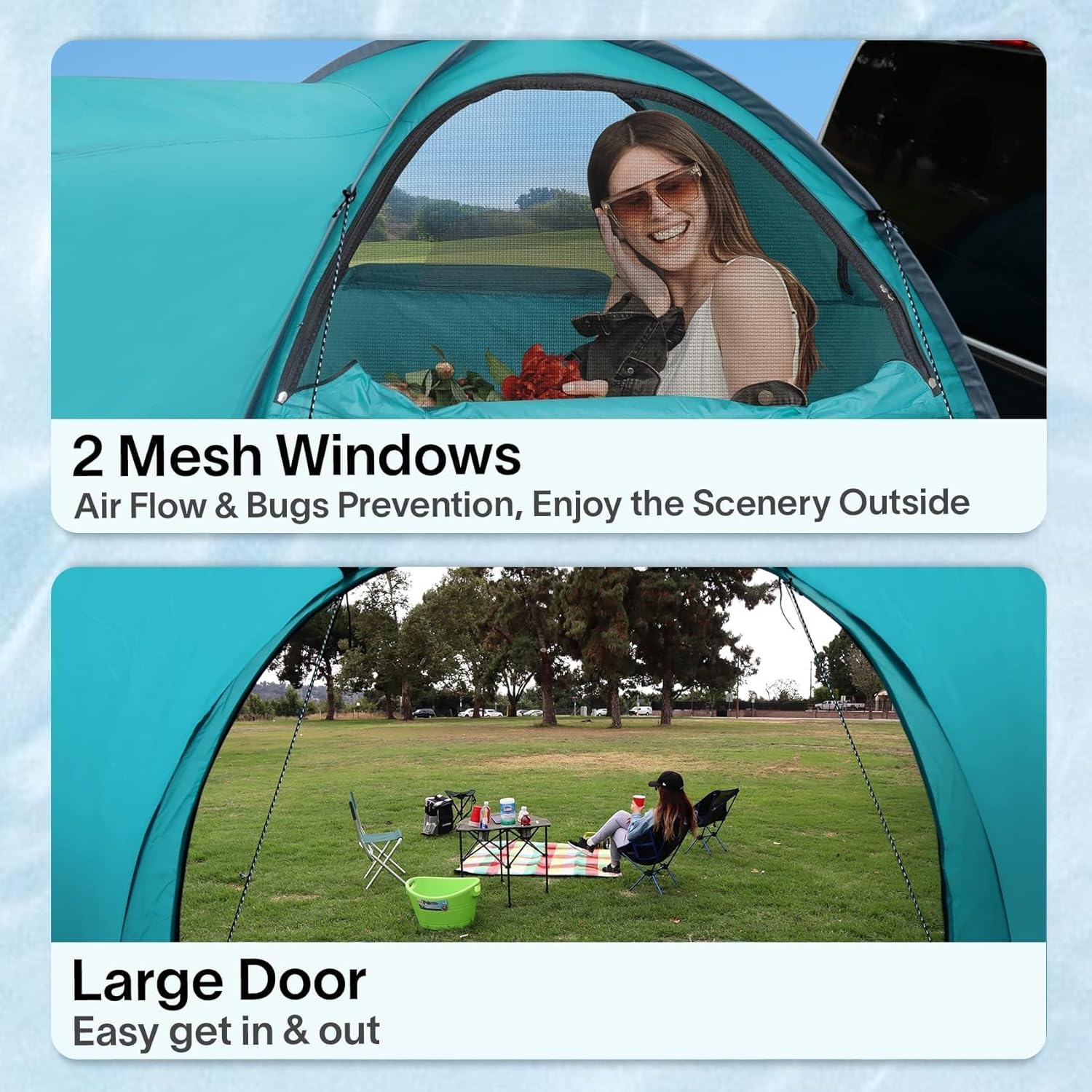 Truck Bed Tent - Waterproof Double Layer Pop Up Tent for 5.5-8 Ft Pickup Truck Bed Q48293