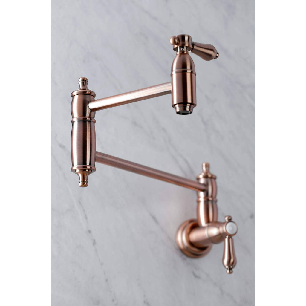 Antique Copper Wall Mount Pot Filler Kitchen Faucet W407