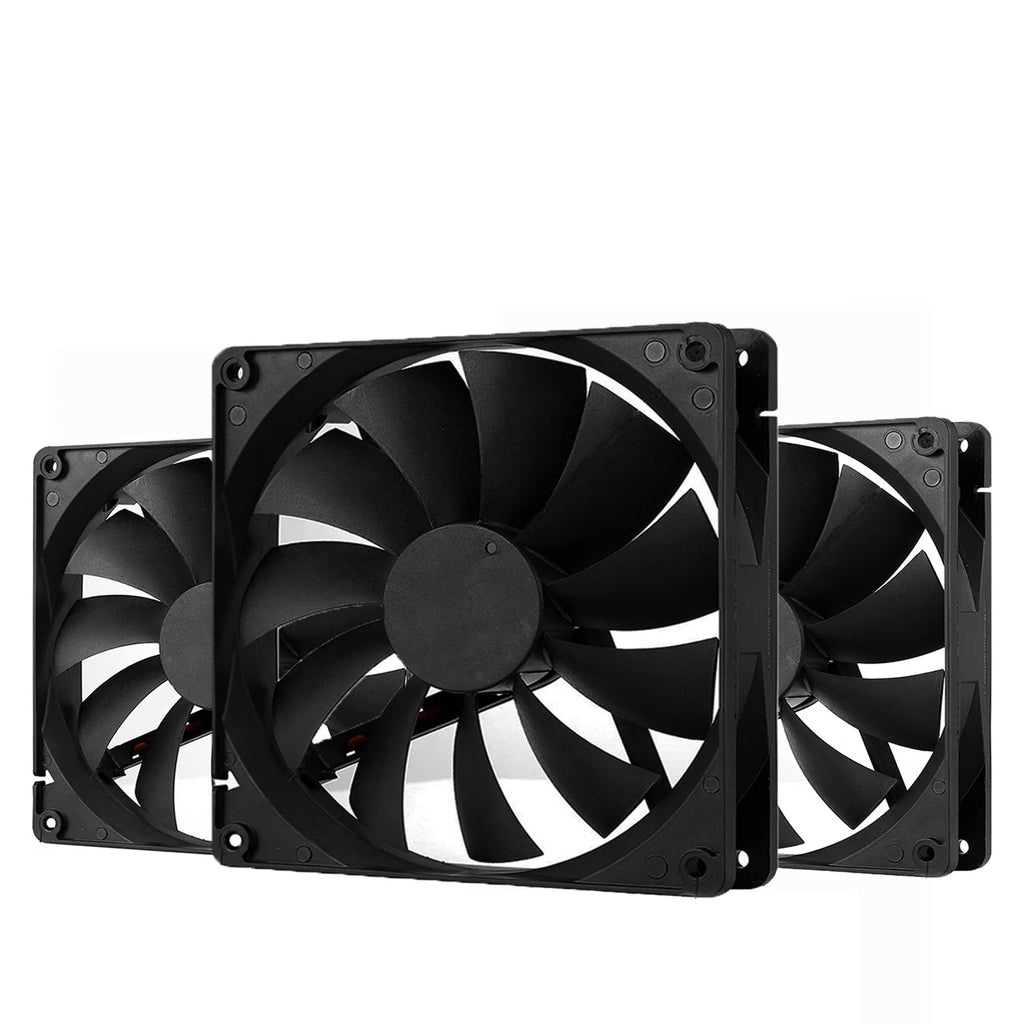 Black 140mm 4pin PWM Computer Case Cooling Fan 3-Pack O696