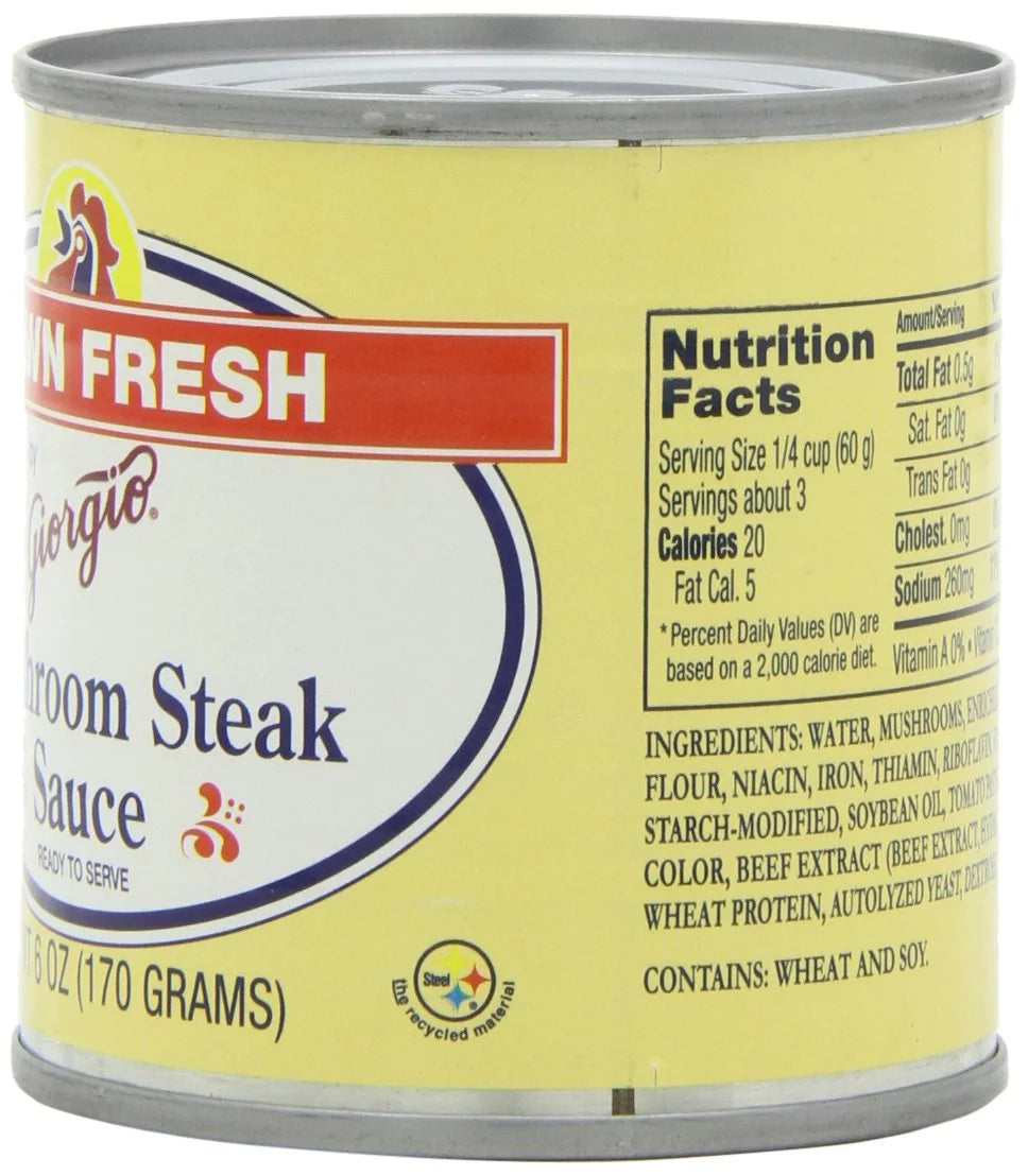 Fresh Mushroom Steak Sauce, 6-Ounce (Pack of 12) G20075