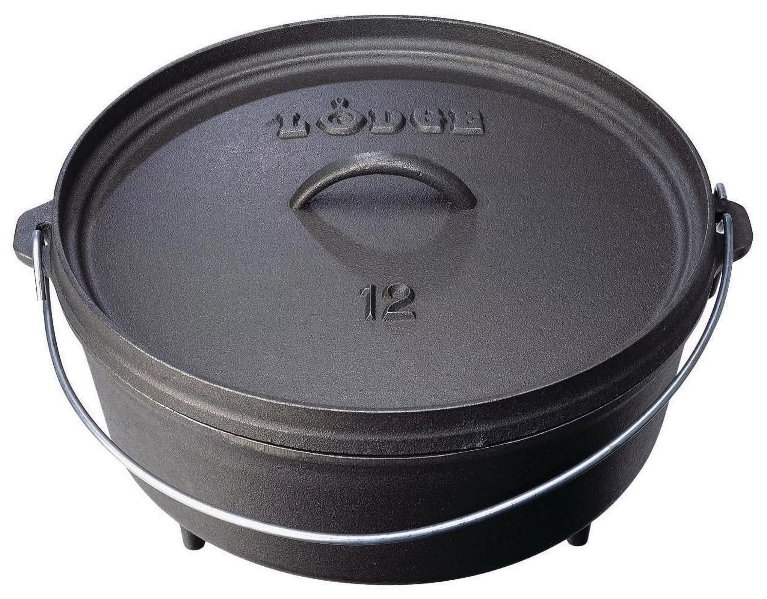 12 Inch 6 Quart Seasoned Cast Iron Camp Dutch Oven C13161