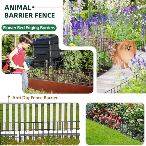42.5ft(L) x 13in(H) 30 Panels No Dig Rustproof Garden Fence D6795