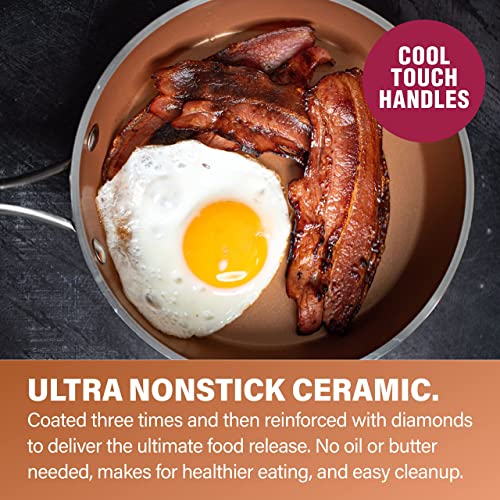 15 Pc Non Stick Copper Ceramic Cookware Set Z1258