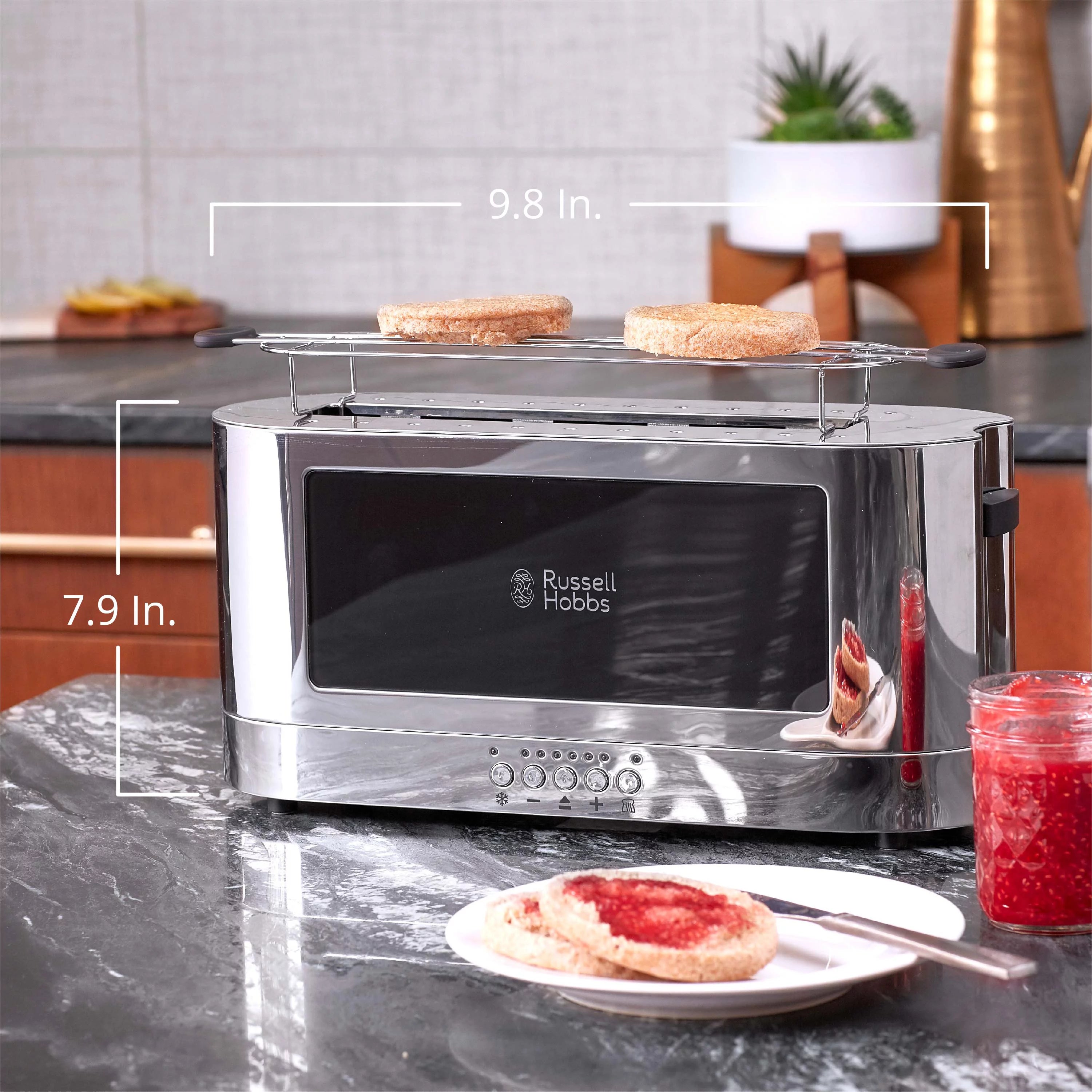 Black & Silver 2-Slice Long Toaster I301434