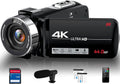 4K 44MP 18X Digital Zoom Camcorder with External Mic V259