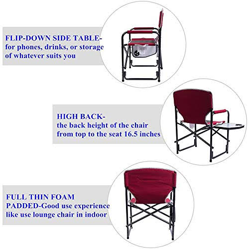 Folding Aluminum Camping Chair with Side Table S57881