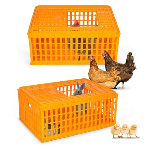 2PCS Plastic Poultry Carrier Crate, 29.5 x 21.7 x 13 Inch Z376427