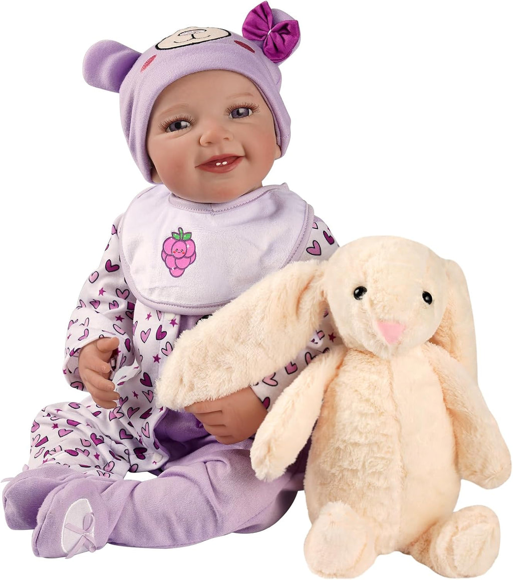 20 Inch Soft Body Realistic Reborn Baby Doll with Bassinet H5046