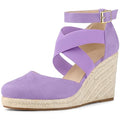 Women's Espadrilles Closed Toe Wedges Heels Sandals P7704