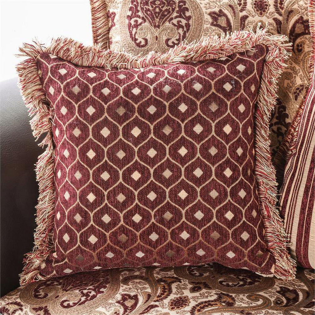 Burgundy Red Faux Leather 2-Piece Sofa Set G341589