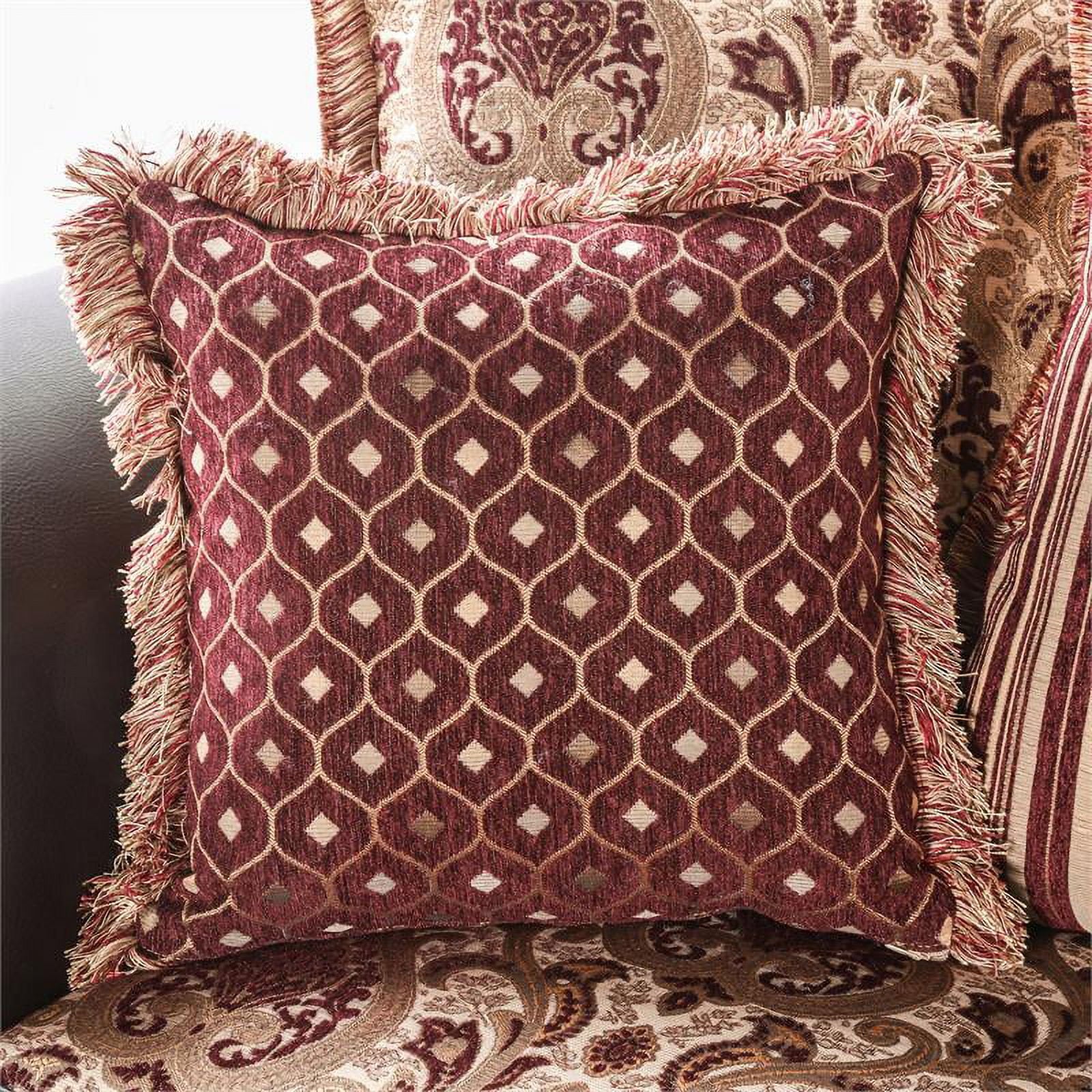 Burgundy Red Faux Leather 2-Piece Sofa Set G341589