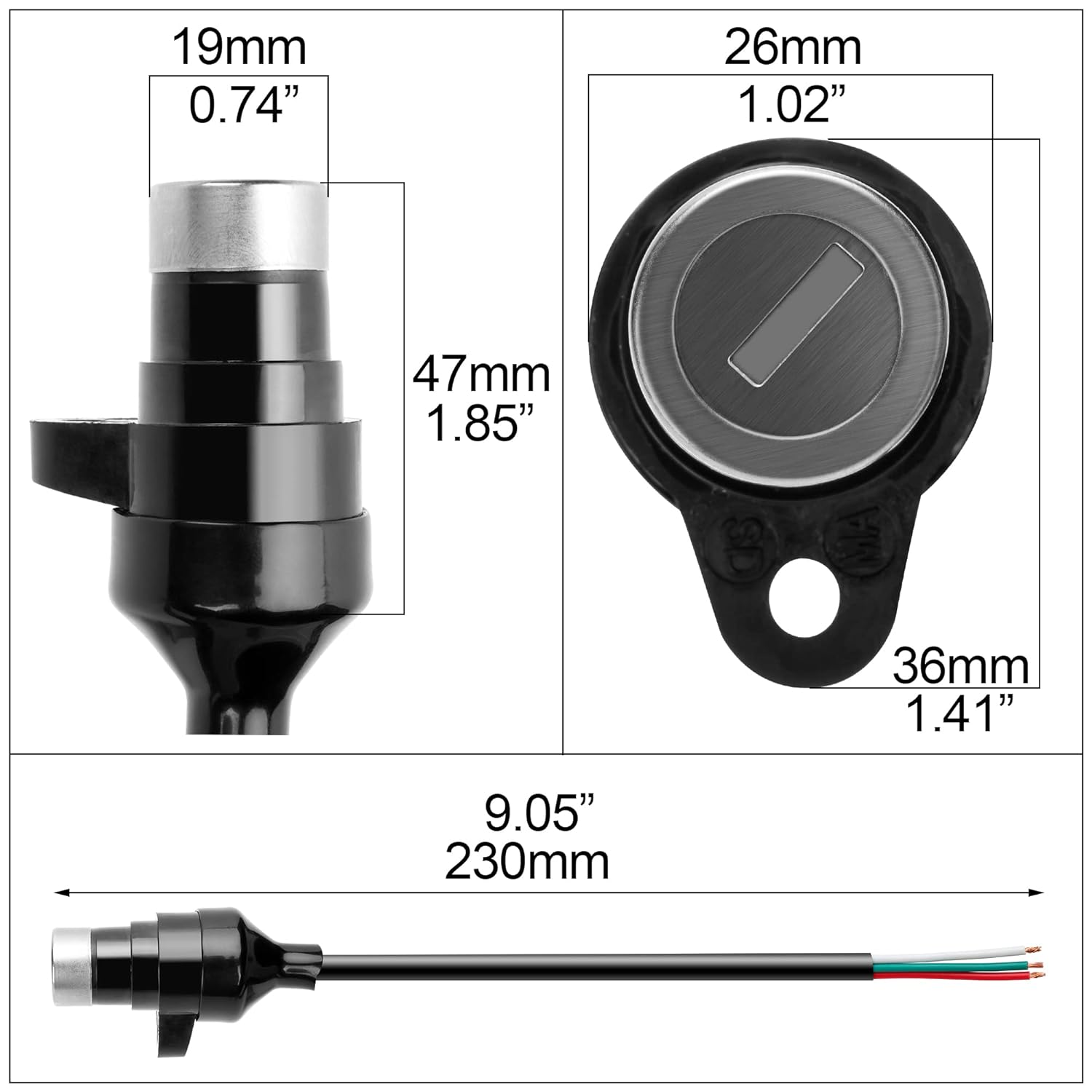 3 Wire Ignition Switch Key Replacement for ATV Dirt Bike Scooters Z28399
