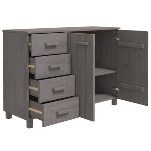Light Gray Solid Wood Pine Sideboard X2909