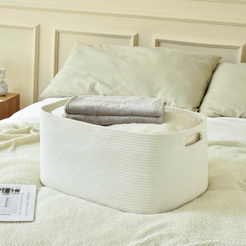 Rectangle Woven Cotton Rope Storage Basket X78899