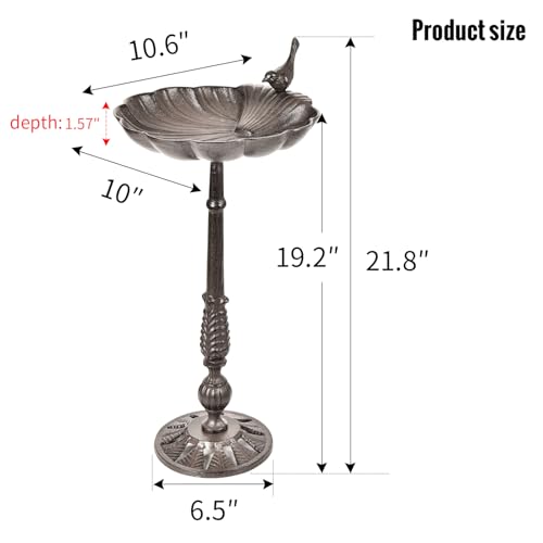 Heavy Duty Cast Iron Tall Bird Bath J4857