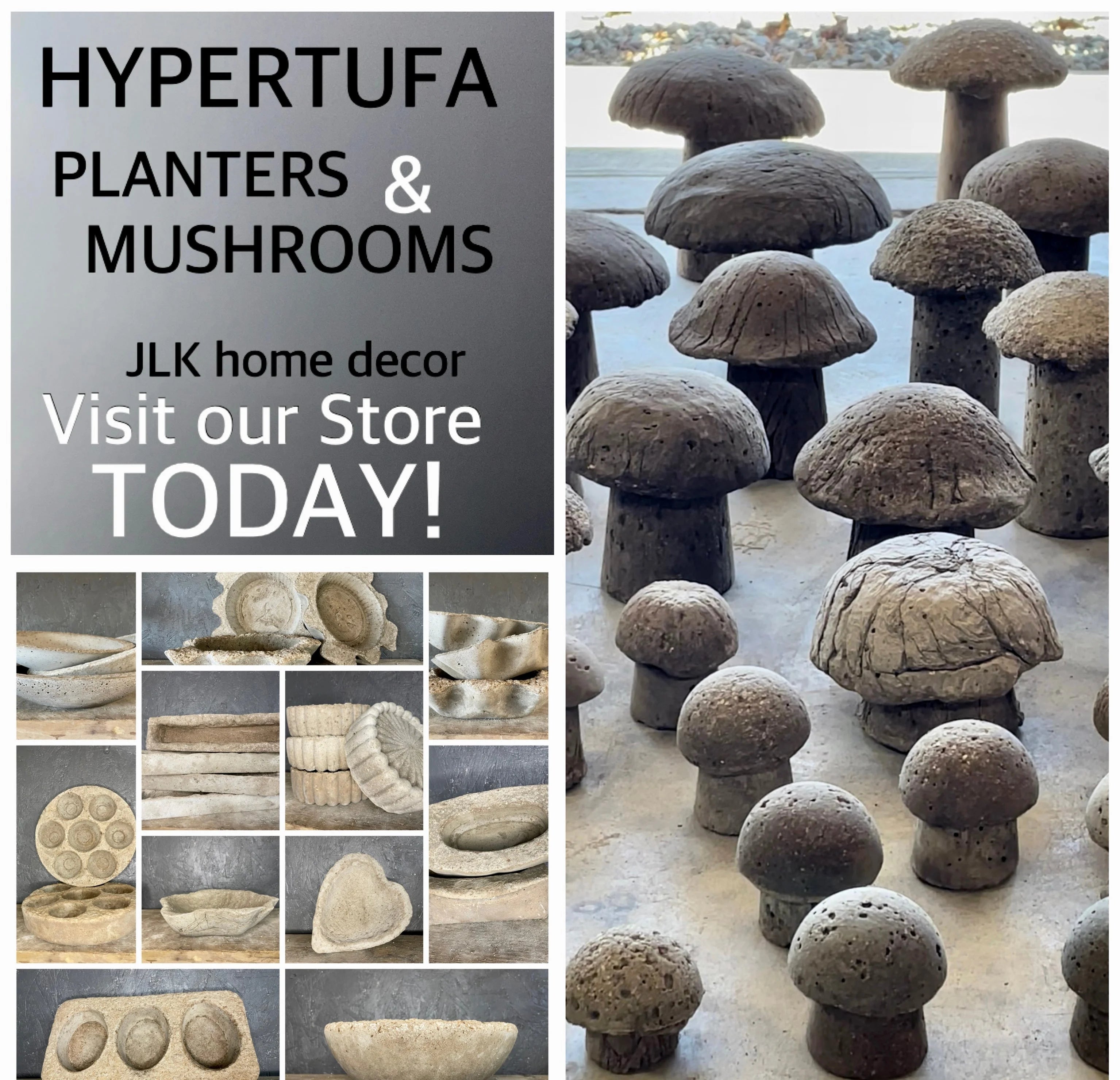 Cement Mushrooms Yard Art Garden Decor N7160