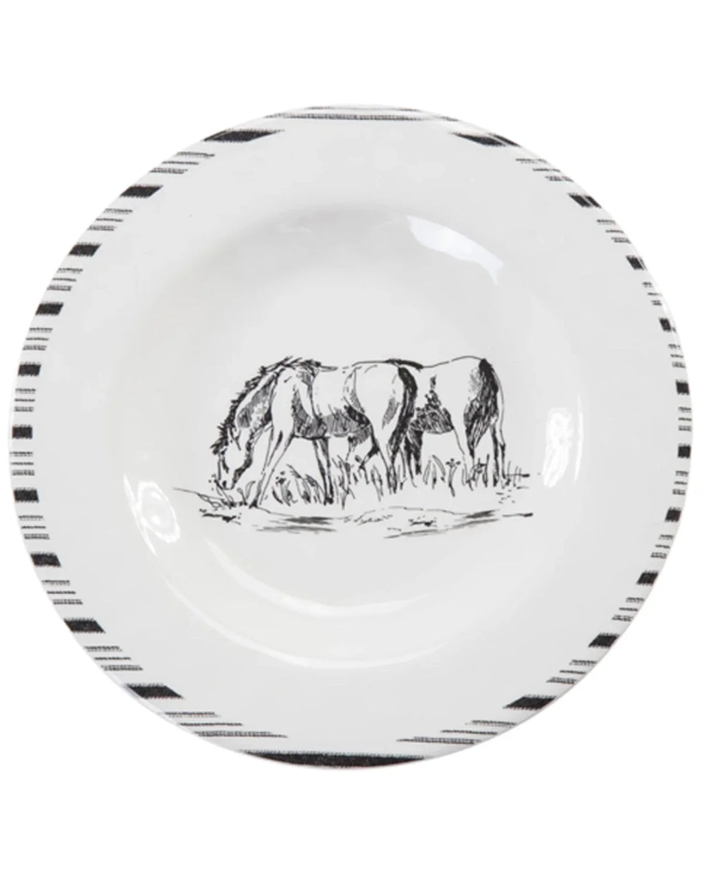 14-Piece Melamine Dinnerware Set Black/White E4115