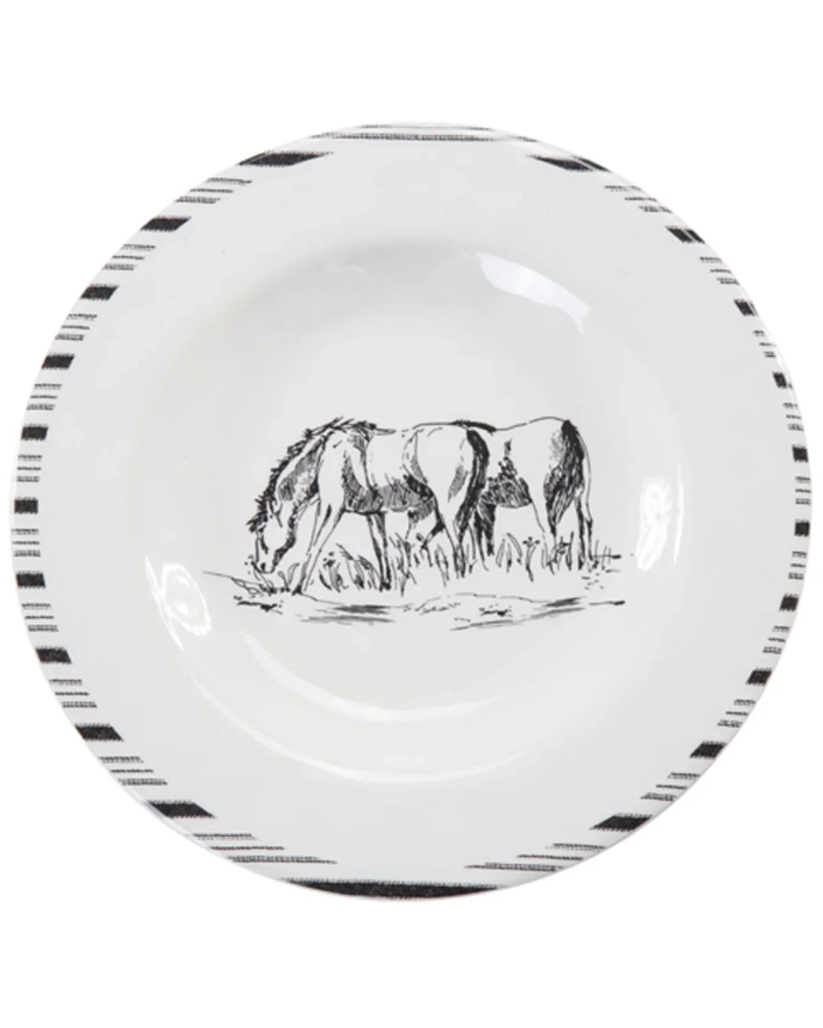 14-Piece Melamine Dinnerware Set Black/White E4115