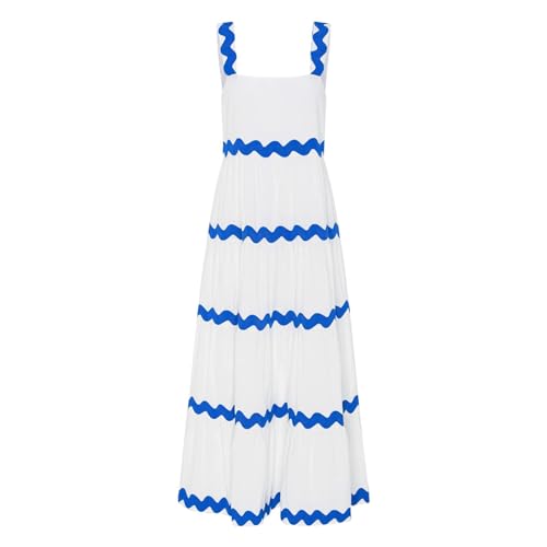 Sleeveless Scoop Neck Tiered Flowy Long Maxi Dress K651