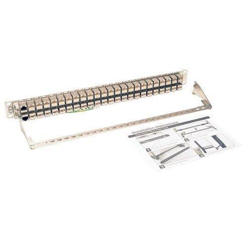 24-Port Cat6a Patch Panel Feedthrough Rackmount RJ45 Ethernet 1U X1156