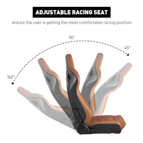 Black PVC Leather Bucket Seats with Dual Lock Sliders G470