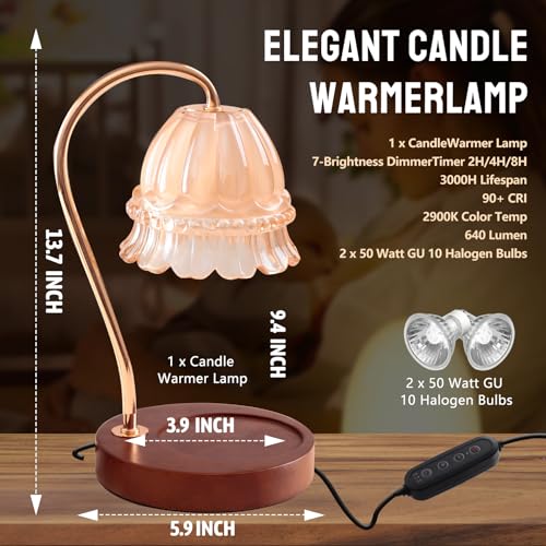 Candle Warmer Lamp with Dimmer, Timer, 2 Bulb K7800