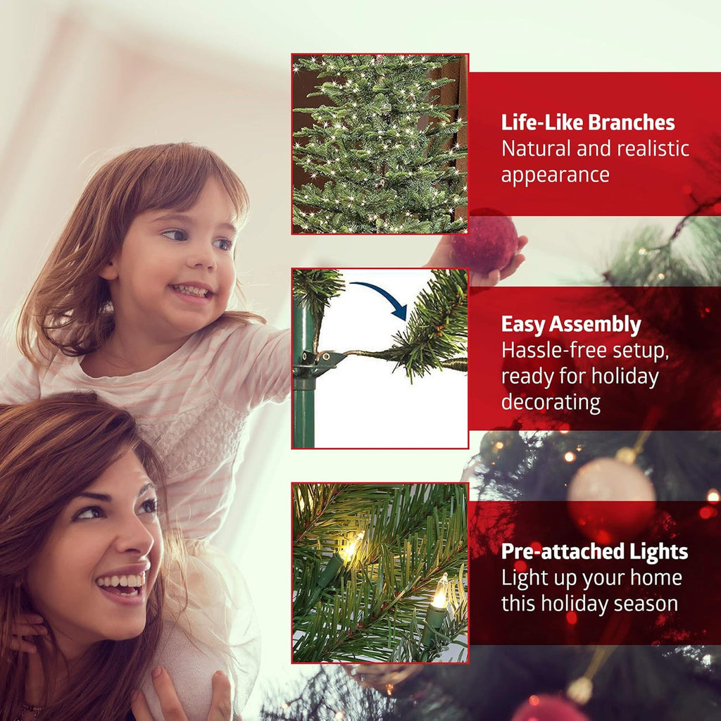 7.5 Foot Pre-Lit Fraser Fir Artificial Christmas Tree with 750 Clear Lights L920
