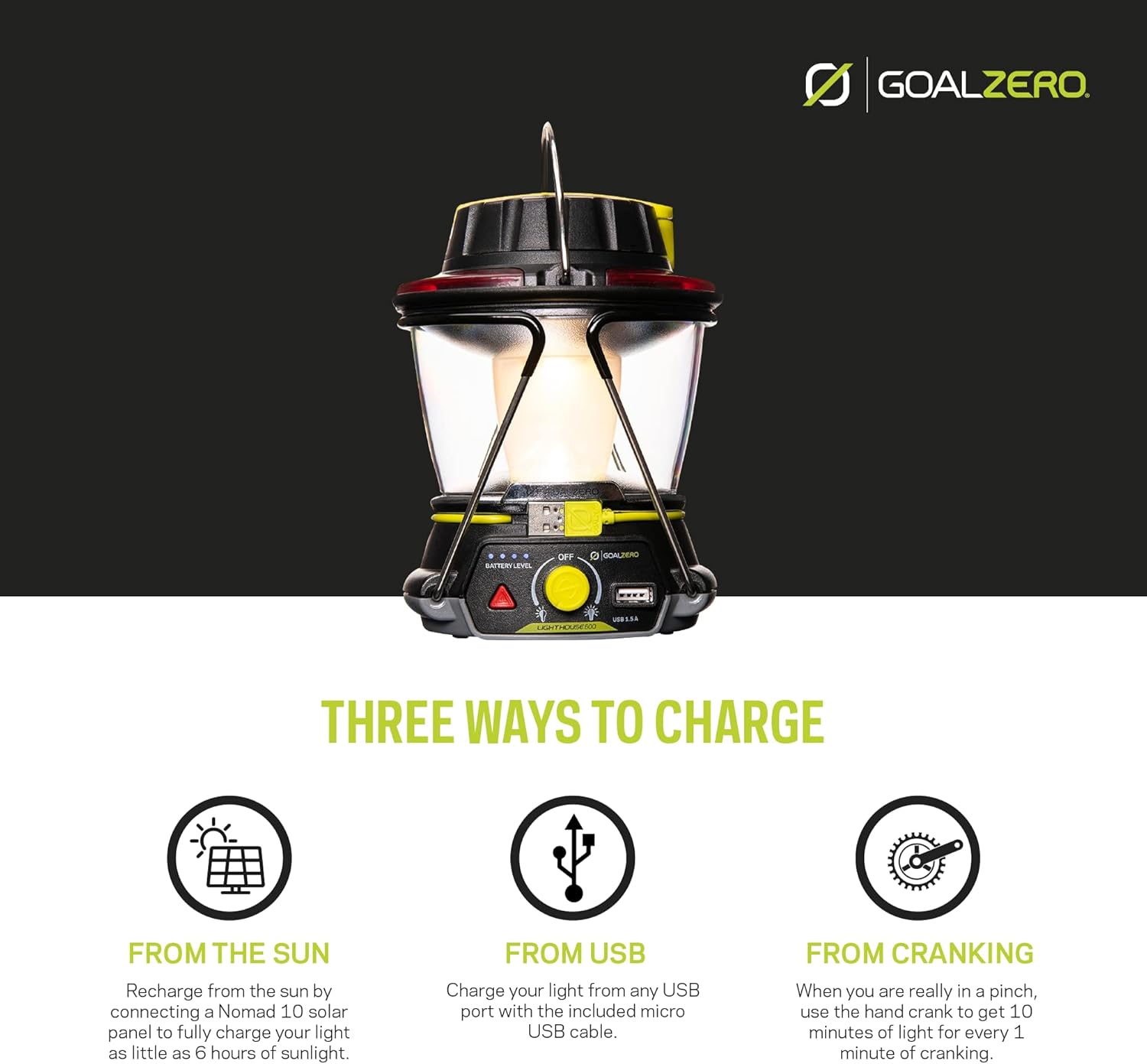 600-Lumen Solar LED Camping Lantern U7232
