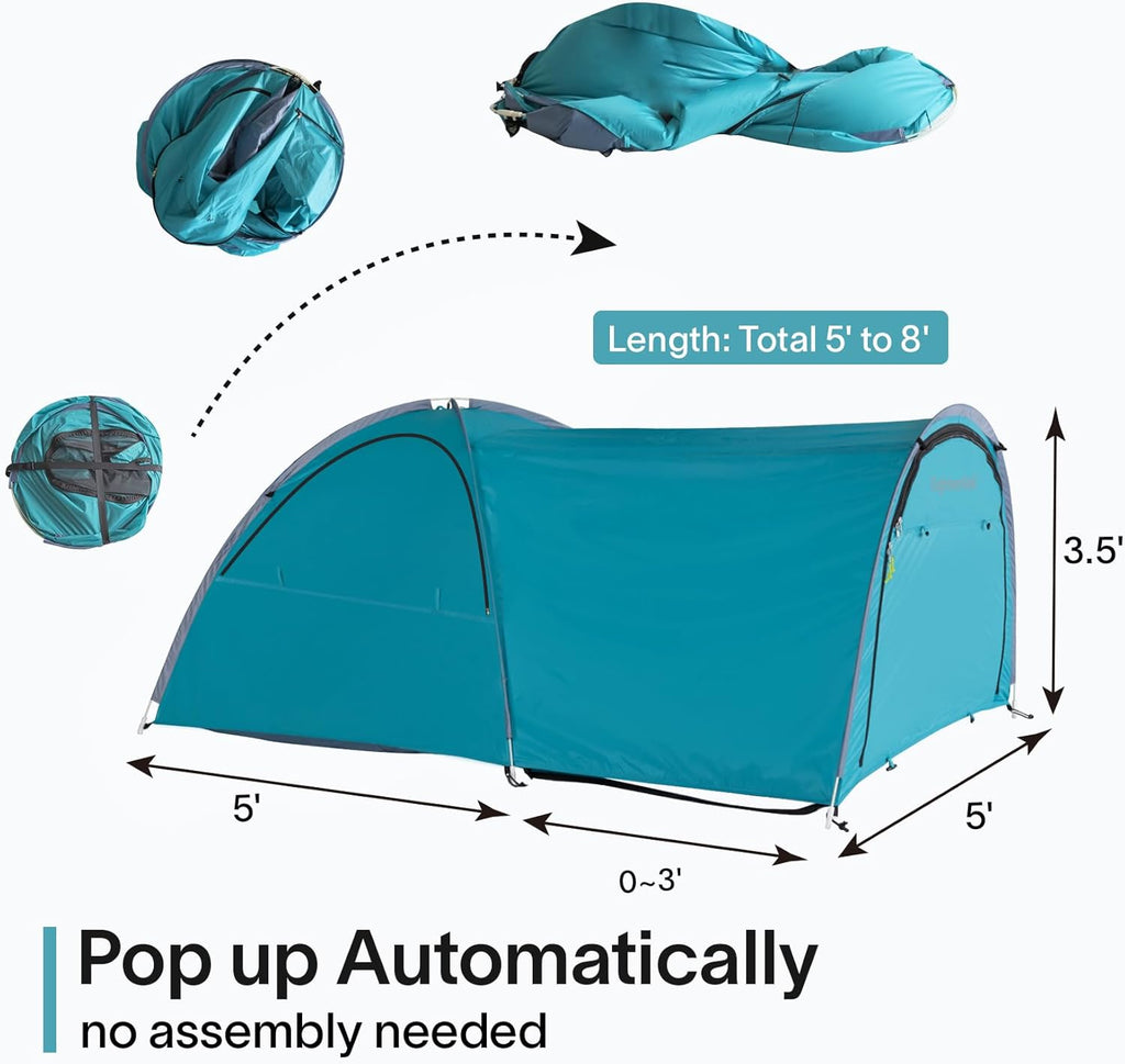 Truck Bed Tent - Waterproof Double Layer Pop Up Tent for 5.5-8 Ft Pickup Truck Bed Q48293