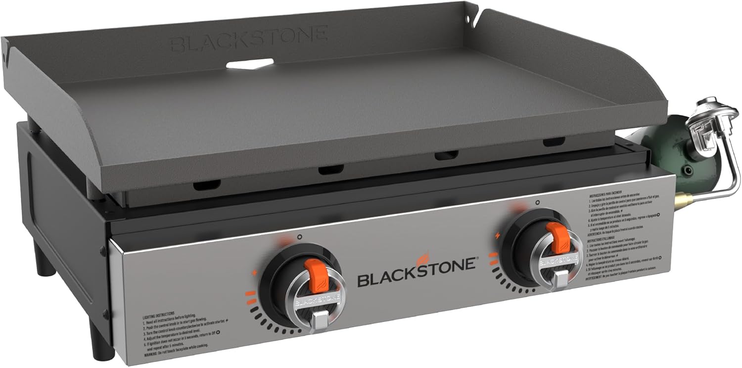 22" Tabletop Griddle with Powder Coated Steel, Black P99084
