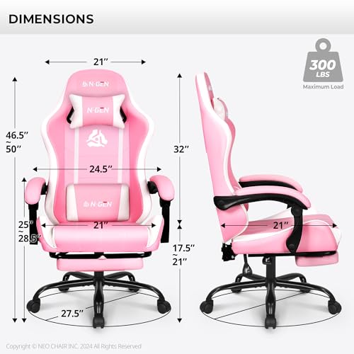 Black PU Leather High Back Ergonomic Video Gaming Chair with Footrest A404