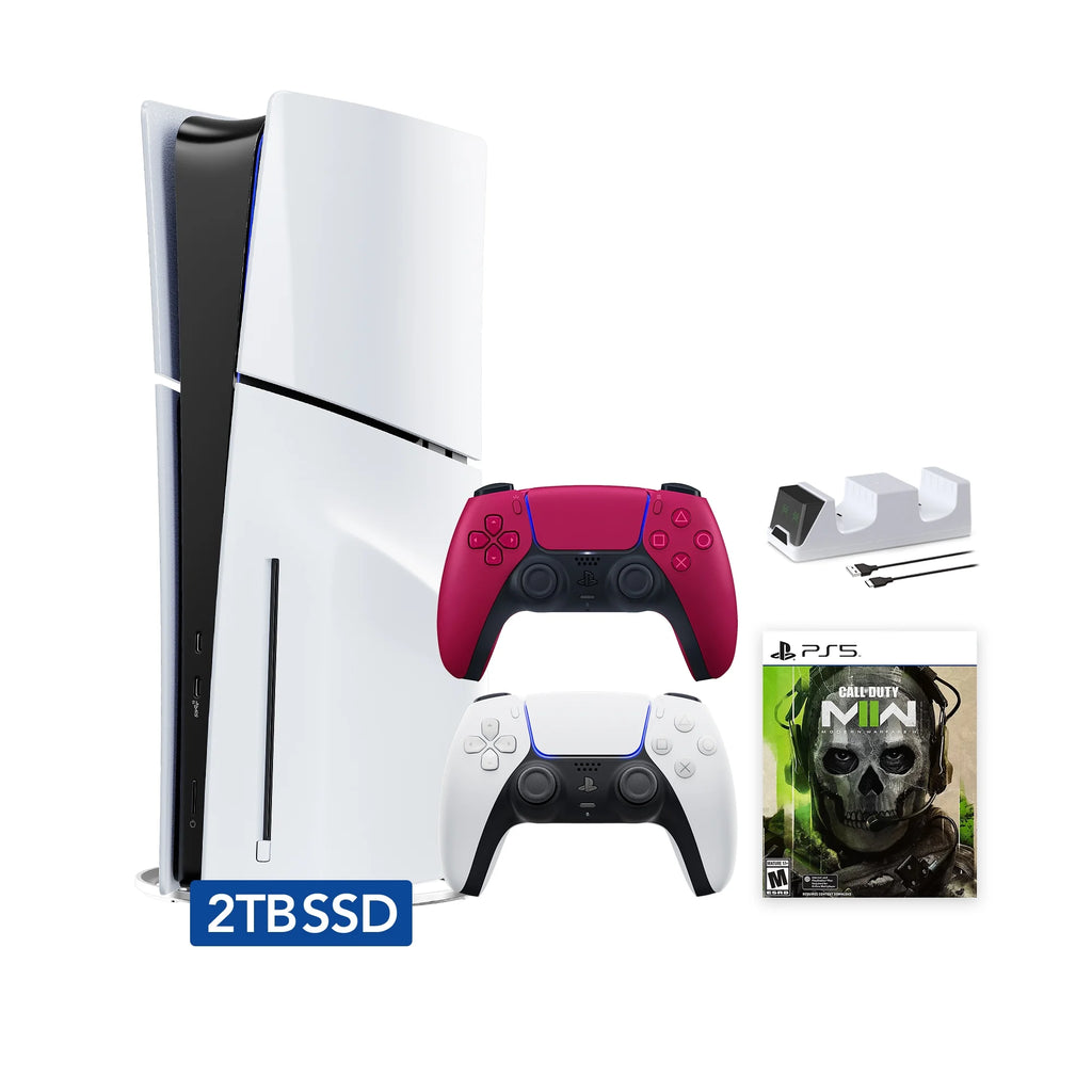 White 2TB SSD PS5 Gaming Console with Two Controllers K311794