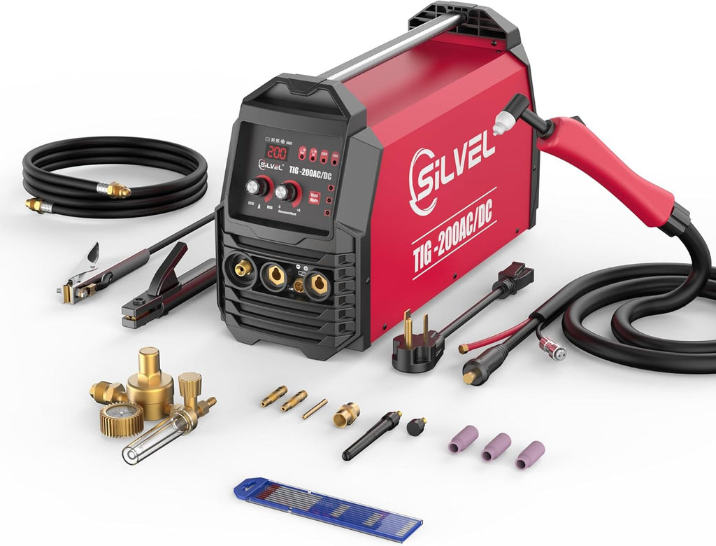AC/DC Aluminum TIG Welder with Pulse, 110V/220V IGBT Digital Inverter TIG/MMA Welding Machine H6331