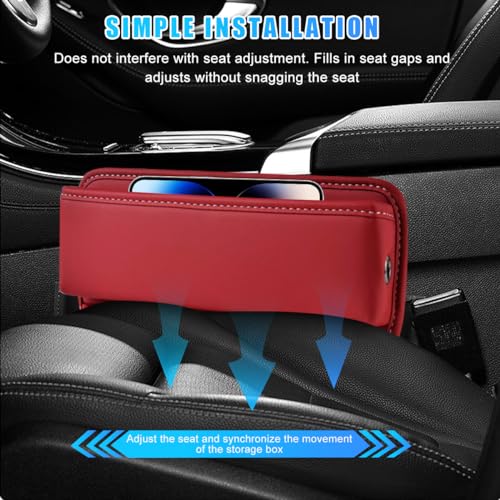 Car Seat Gap Organizer Leather Auto Console Side Storage Box Q946