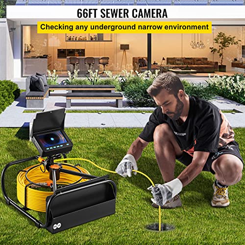 98.4 ft 4.3" Pipe Drain Inspection Camera with DVR Function and LED Lights F467132
