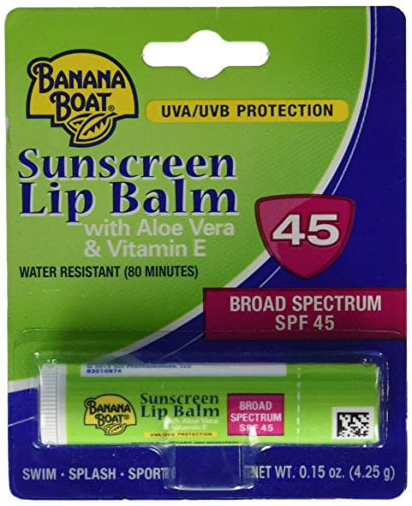 Aloe Vera Sunscreen Lip Balm SPF 45 .15 oz B800