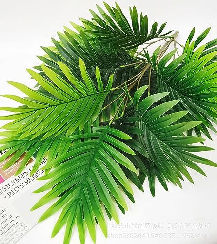 30" 2PCS Artificial Tropical Palm Leaf Bush Plastic Greenery Areca Palm Plant 21 Leaves per Bush U733522