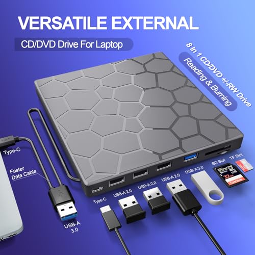 8 in 1 USB 3.0 Portable External CD/DVD Drive L184132