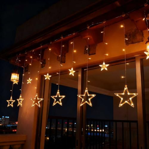 138 LED Star String Lights with Timer, Warm White B2733