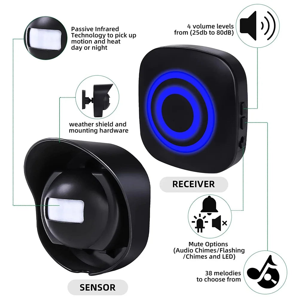 Wireless Driveway Alarm Motion Sensor Alarm 1 Receiver 2 Transmitters R489700