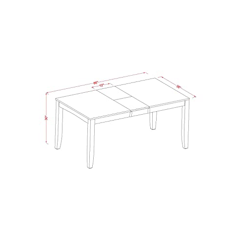 5 Piece Rectangle Wooden Table with Butterfly Leaf and 4 Linen Fabric Dining Chairs L9870