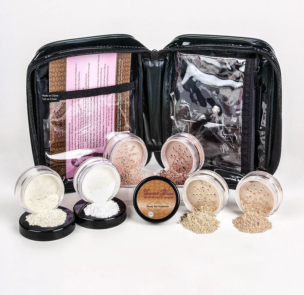 XXL Mineral Makeup Set with Case Beige Matte Powder Foundation J778