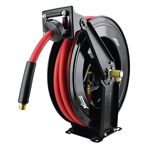 Steel Dual Arm Air Hose Reel (1/2" x 50 ft.) and Air Leader Hose (1/2" x 6 ft.) G331049
